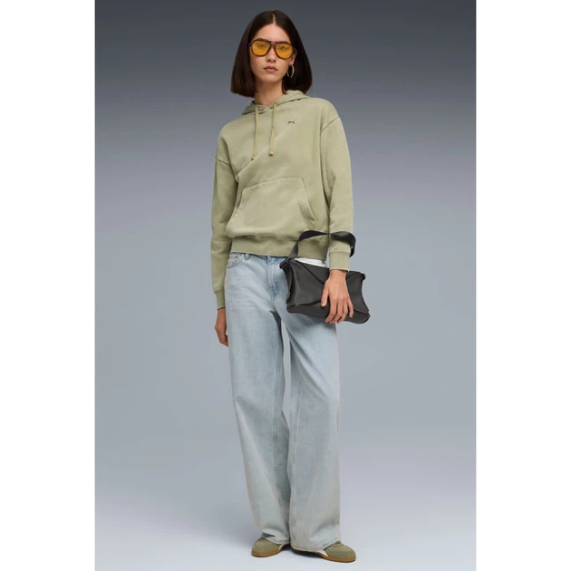 Худі PUMA Essentials Elevated Relaxed Wash Hoodie Women 68810382 s, зелений - Фото 2 Худі PUMA Essentials Elevated Relaxed Wash Hoodie Women 68810382 s, зелений - изображение 2