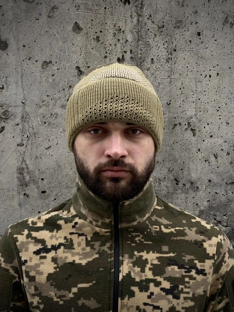 Балаклава шапка оливковый пиксель функциональный зимний головной убор защита от ветра и холода для полевых условий - изображение 3