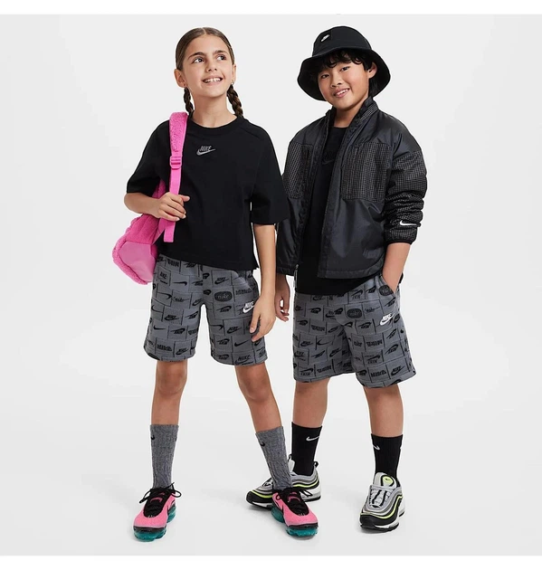 Шорты подростковые Nike K Nsw Club Ft Short Aop M рост 140 см Серый FN8743-084 - Фото 5 Шорты подростковые Nike K Nsw Club Ft Short Aop M рост 140 см Серый FN8743-084 - изображение 5