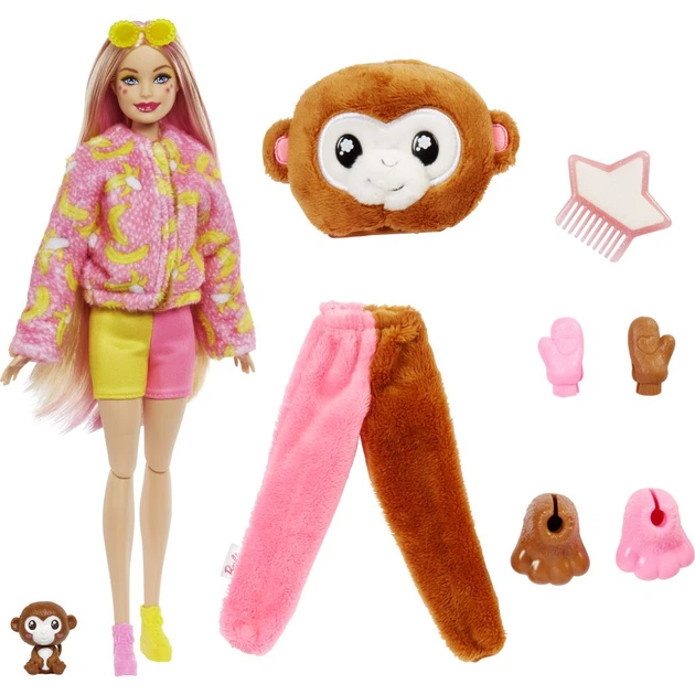 Кукла Barbie Cutie Reveal Друзья из джунглей Обезьяна (HKR01) - Фото 2 Кукла Barbie Cutie Reveal Друзья из джунглей Обезьяна (HKR01) - изображение 2