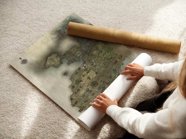 Постер Ланейдж 2, ЛА2 карта, Lineage 2 Classic, декор кімнати геймера, A2 60×43 см (id4651) - зображення 3