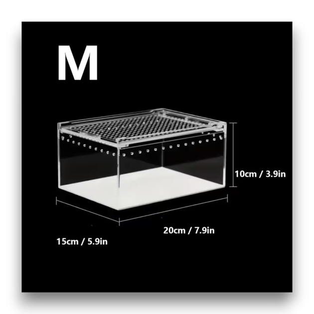 Міцний акриловий тераріум з висувною вентиляційною кришкою M - Фото 3 Міцний акриловий тераріум з висувною вентиляційною кришкою M - изображение 3