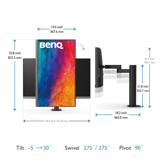 Монитор 27" BenQ PD2706UA (9H.LLKLB.QBE) - Фото 9 Монитор 27" BenQ PD2706UA (9H.LLKLB.QBE) - изображение 9