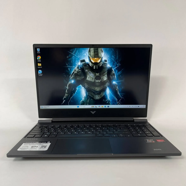 Игровой ноутбук Б-класс HP Victus 15 / 15.6" (1920x1080) IPS / AMD Ryzen 5 7535HS (6 (12) ядер по 3.3 - 4.55 GHz) / 16 GB DDR5 / 512 GB SSD / AMD Radeon RX 6550M, 4 GB GDDR6, 64-bit / WebCam б/у + Подарок Беспроводная мышь / USB - Фото 2 Игровой ноутбук Б-класс HP Victus 15 / 15.6" (1920x1080) IPS / AMD Ryzen 5 7535HS (6 (12) ядер по 3.3 - 4.55 GHz) / 16 GB DDR5 / 512 GB SSD / AMD Radeon RX 6550M, 4 GB GDDR6, 64-bit / WebCam б/у + Подарок Беспроводная мышь / USB - изображение 2