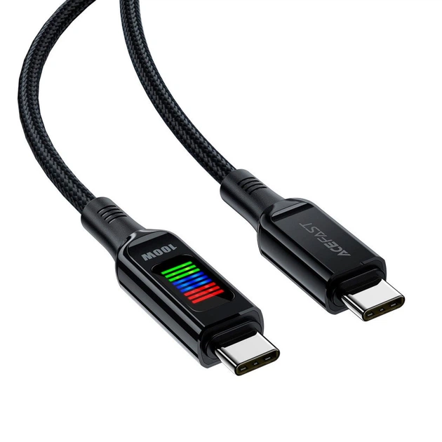 Дата кабель USB-C to USB-C 1.2m 100 W with display C7-03 Acefast (6974316282778) - Фото 2 Дата кабель USB-C to USB-C 1.2m 100 W with display C7-03 Acefast (6974316282778) - зображення 2