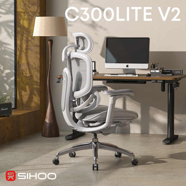 Кресло офисное Sihoo DORO C300 LITE V2 White (C300-LITE-V2-B102) - изображение 6