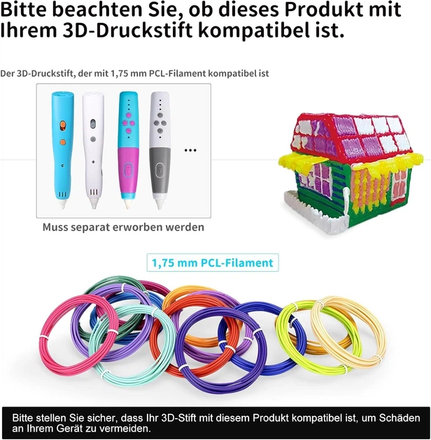 Филамент для 3D-ручек Kretrum поликапролактон (PCL) 1,75 мм 30 цветов (24 стандартные и 6 флуоресцентные) для детей - Фото 4 Филамент для 3D-ручек Kretrum поликапролактон (PCL) 1,75 мм 30 цветов (24 стандартные и 6 флуоресцентные) для детей - изображение 4