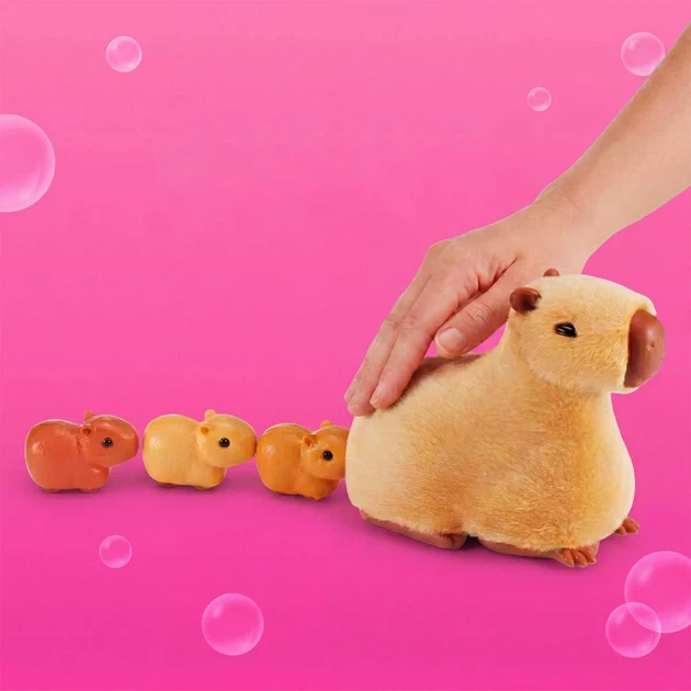 Інтерактивна іграшка Pets Alive Мама капібара з малюками, звук, ванна, 18 см - зображення 3