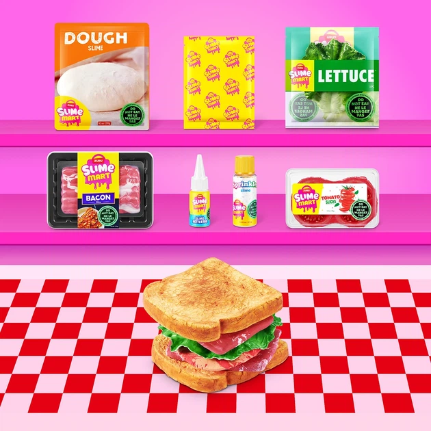 Игровой набор слаймов Slime Mart Тележка вкусностей с формами и насадками - изображение 12