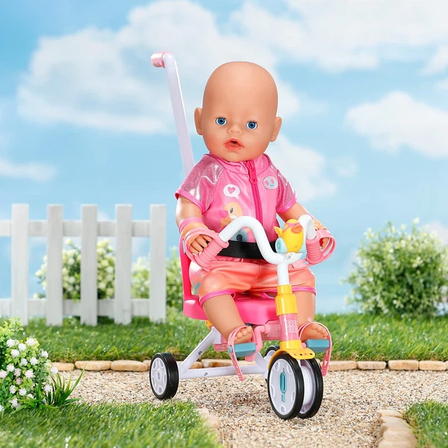 Триколісний велосипед для ляльки Baby Born Пригоди з Бертою, ремінь безпеки і сигнал - Фото 4 Триколісний велосипед для ляльки Baby Born Пригоди з Бертою, ремінь безпеки і сигнал - зображення 4