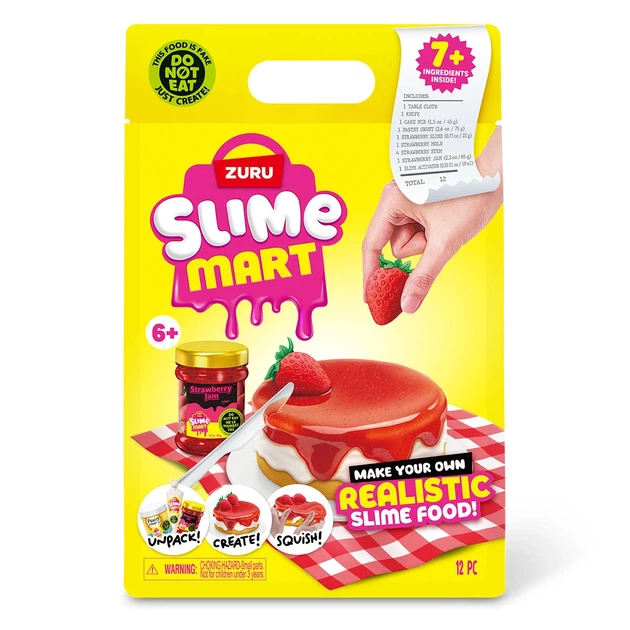 Набор слаймов Slime Mart Shopping Bag Клубничный чизкейк с формой и ножом - Фото 1 Набор слаймов Slime Mart Shopping Bag Клубничный чизкейк с формой и ножом - изображение 1