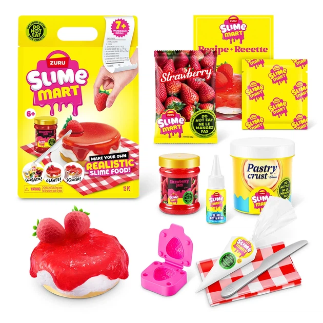 Набор слаймов Slime Mart Shopping Bag Клубничный чизкейк с формой и ножом - Фото 2 Набор слаймов Slime Mart Shopping Bag Клубничный чизкейк с формой и ножом - изображение 2
