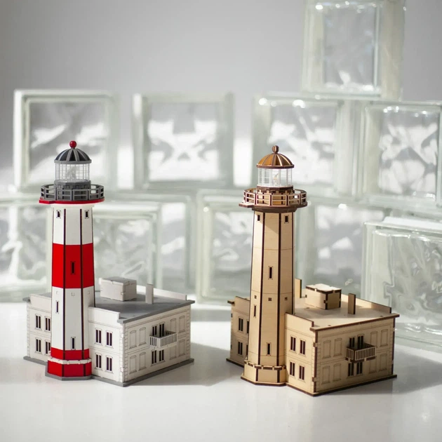 Збірна дерев'яна модель Lighthouse Нижній Бердянський маяк Україна - зображення 12
