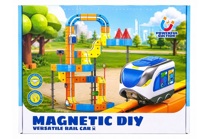 Конструктор магнитный Magnetic DIY Rail Car Поезд 134 детали - изображение 9
