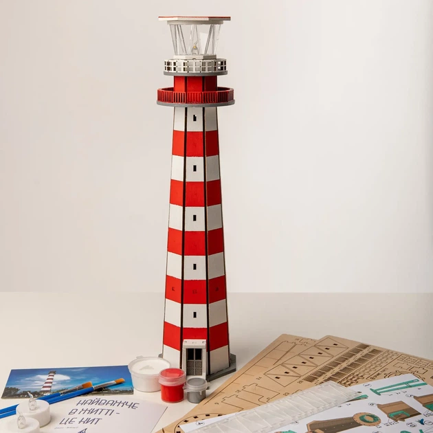 Збірна дерев'яна модель Lighthouse Євпаторійський маяк Україна Крим - зображення 12