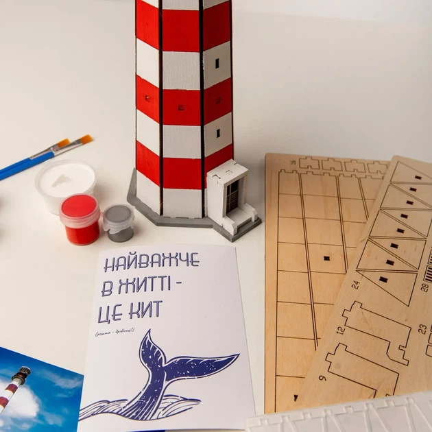 Збірна дерев'яна модель Lighthouse Євпаторійський маяк Україна Крим - зображення 14