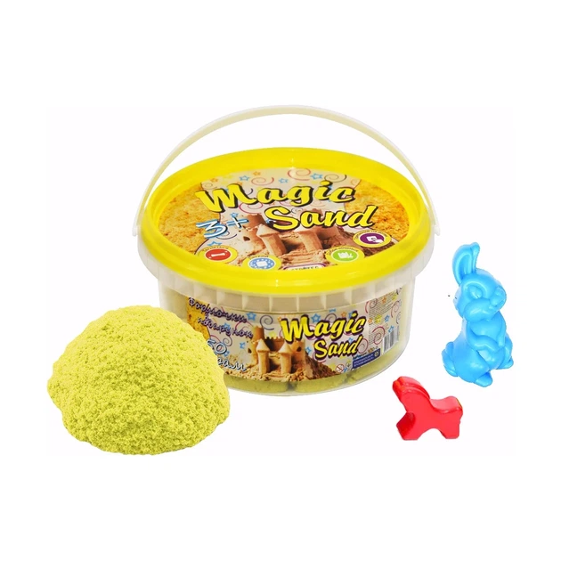 Кинетический песок Strateg Magic Sand жёлтый 350 г в ведёрке с формочками 3+ - Фото 1 Кинетический песок Strateg Magic Sand жёлтый 350 г в ведёрке с формочками 3+ - изображение 1