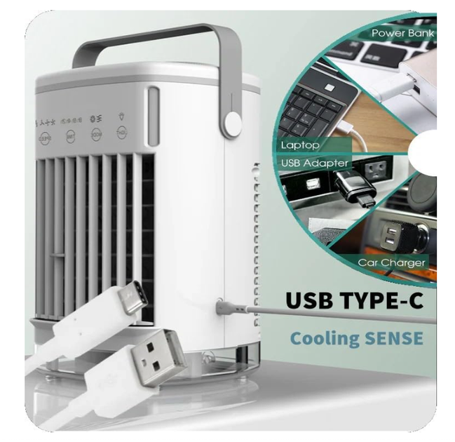 Портативный охладитель воздуха Coldeez Cooling Ace 5 в 1, мобильный мини-кондиционер с водяным охлаждением, вентилятор, белый CF - Фото 3 Портативный охладитель воздуха Coldeez Cooling Ace 5 в 1, мобильный мини-кондиционер с водяным охлаждением, вентилятор, белый CF - изображение 3