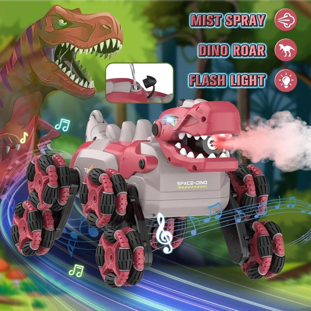 Машинка-трансформер Asson Динозавр 2209 A-Toys на радіокеруванні червона - Фото 3 Машинка-трансформер Asson Динозавр 2209 A-Toys на радіокеруванні червона - зображення 3