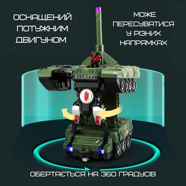 Танк-трансформер Asson Armored Car на радиоуправлении со светом и звуком - Фото 3 Танк-трансформер Asson Armored Car на радиоуправлении со светом и звуком - изображение 3