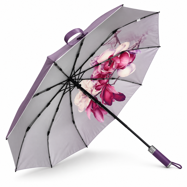 Женский зонт автомат Три Слона N7567 Lilac Magnolia Фиолетовый - Фото 4 Женский зонт автомат Три Слона N7567 Lilac Magnolia Фиолетовый - изображение 4