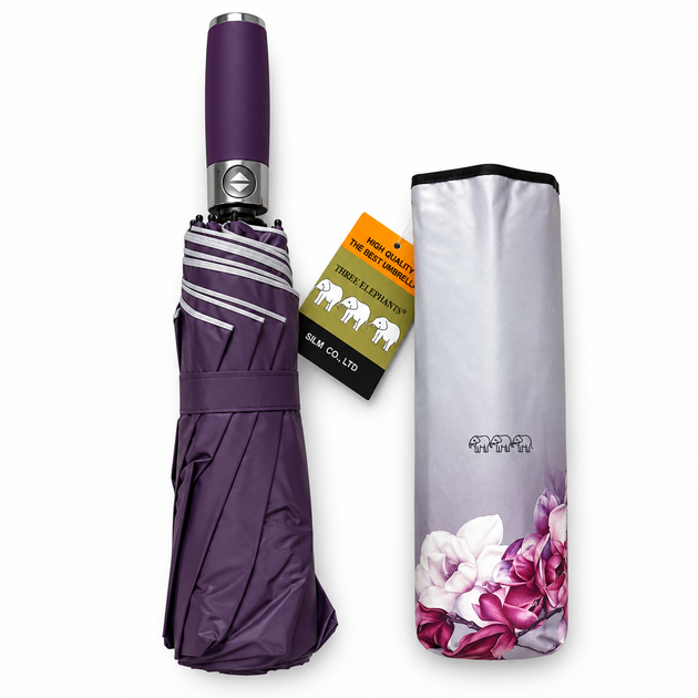 Женский зонт автомат Три Слона N7567 Lilac Magnolia Фиолетовый - Фото 13 Женский зонт автомат Три Слона N7567 Lilac Magnolia Фиолетовый - изображение 13