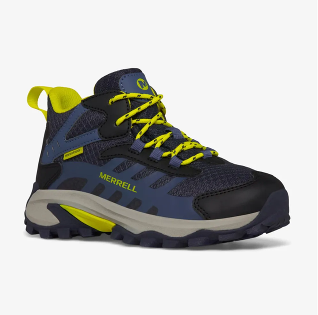 Дитячі Черевики Merrell Moab Speed 2 Mid Waterproof Navy/Hi Viz 38-7-26см - Фото 2 Дитячі Черевики Merrell Moab Speed 2 Mid Waterproof Navy/Hi Viz 38-7-26см - изображение 2