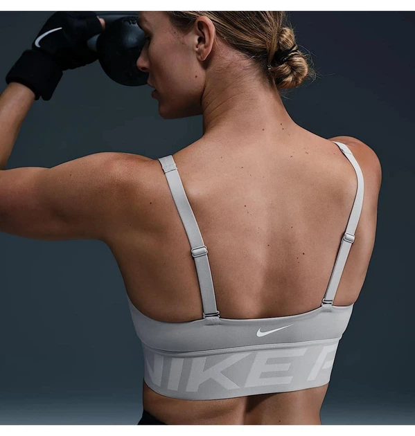 Спортивний топ жіночий Nike W Np Indy Plunge Bra Bold Grey M Сірий HF7324-077 - зображення 2
