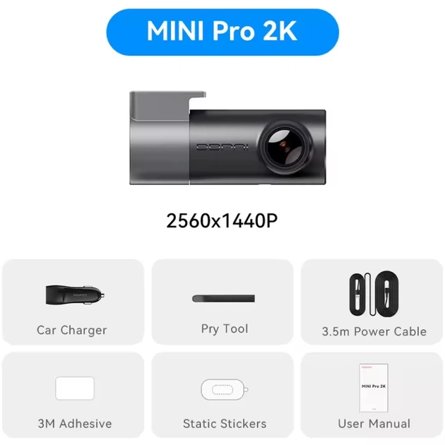 Автомобильный видеорегистратор DDPAI Dashcam Mini Pro 2K 2560x1440 Wi-Fi Black (6934915206834) - изображение 3