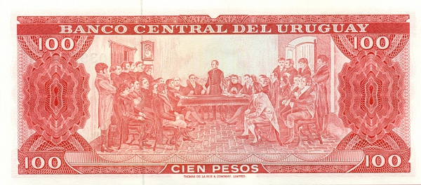 Уругвай 100 Песо 1967 рік Банкноти світу UNC - изображение 2