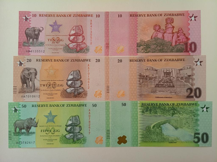 Новинка! Зімбабве набір 10,20,50 доларів 2026 рік Банкноти світу UNC P-W115 P-W116 P-W117 - Фото 1 Новинка! Зімбабве набір 10,20,50 доларів 2026 рік Банкноти світу UNC P-W115 P-W116 P-W117 - изображение 1