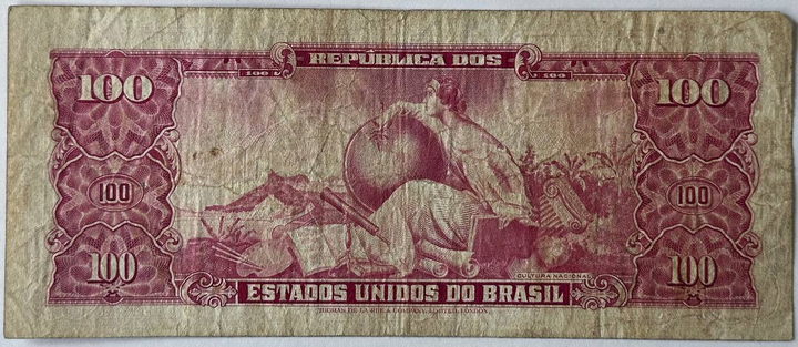 10 Сентаво Centavo 1966 рік Банкнота Бразилія Південна Америка P-185 - Фото 2 10 Сентаво Centavo 1966 рік Банкнота Бразилія Південна Америка P-185 - изображение 2