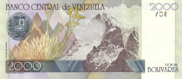 2000 Болівар Bolívares 1998 рік Банкнота Венесуела Південна Америка UNC P-80 - Фото 2 2000 Болівар Bolívares 1998 рік Банкнота Венесуела Південна Америка UNC P-80 - изображение 2
