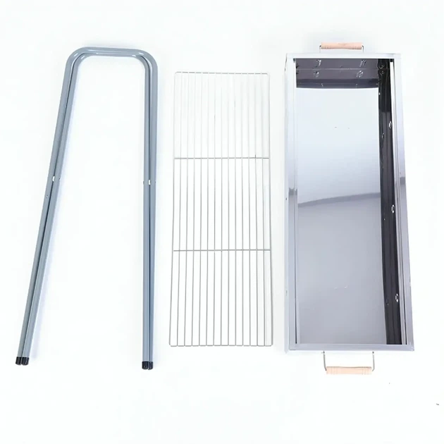 Мангал складной BARBECUE TRAY 770T 70х30х70 см из нержавеющей стали переносной для кемпинга и пикника Серебристый - изображение 9