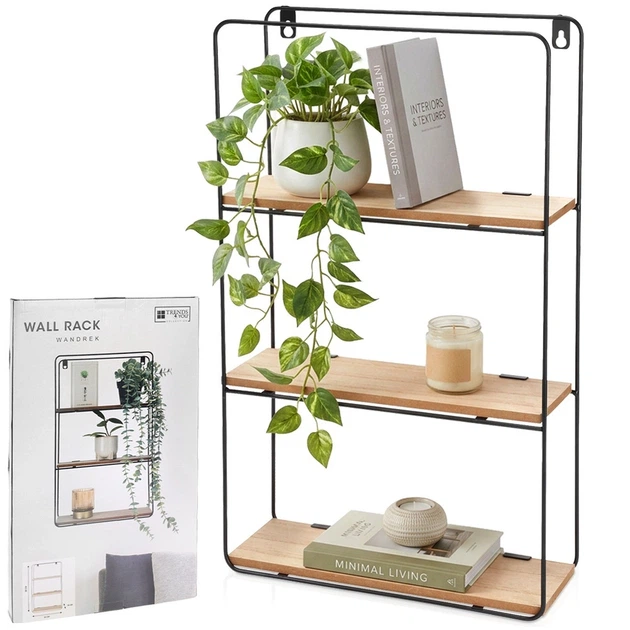 Półka ścienna Trends 4 You metalowa 3-poziomowa 30 x 10 x 50 cm 568178 (8721037100588) - obraz 4