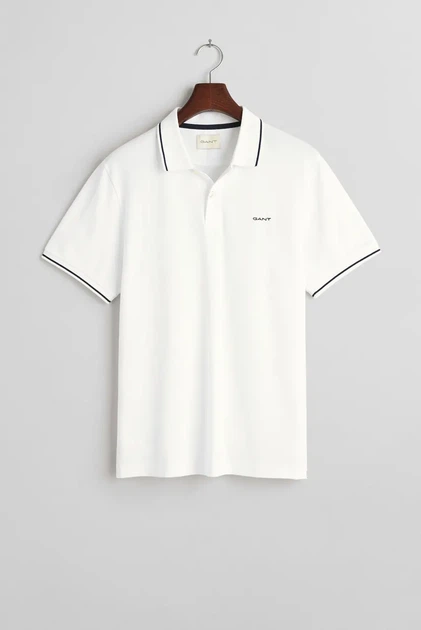 Чоловіче біле поло TIPPING SS PIQUE POLO Gant L 2062034 - зображення 5