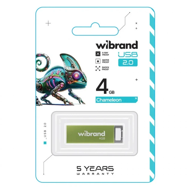 USB флеш накопитель Wibrand 4GB Chameleon Green USB 2.0 (WI2.0/CH4U6LG) (356639) - изображение 2