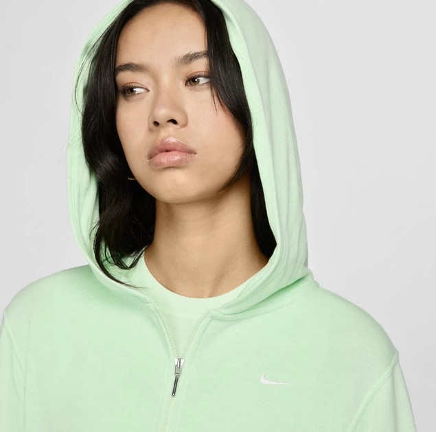 Толстовка жіноча Nike W Nsw Chll Ft Fz Hdy S Зелена FN2415-376 - зображення 4