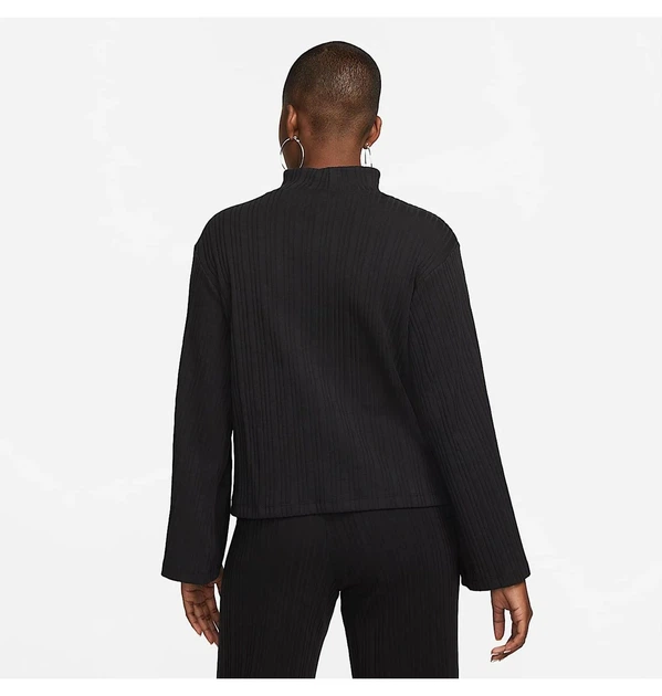 Спортивная кофта женская Nike Sportswear Ribbed Jersey Black S Черная DM6399-010 - Фото 2 Спортивная кофта женская Nike Sportswear Ribbed Jersey Black S Черная DM6399-010 - изображение 2