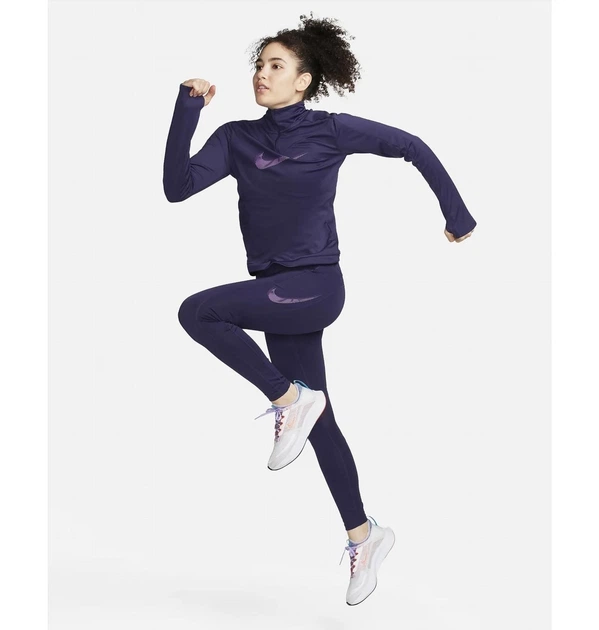 Спортивна кофта жіноча Nike Dri-Fit Swoosh S Фіолетова FB4687-555 - зображення 6