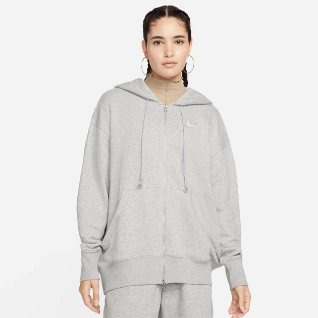Толстовка женская Nike W Nsw Style Flc Fz Hoodie Os M Серая DQ5758-063 - Фото 5 Толстовка женская Nike W Nsw Style Flc Fz Hoodie Os M Серая DQ5758-063 - изображение 5