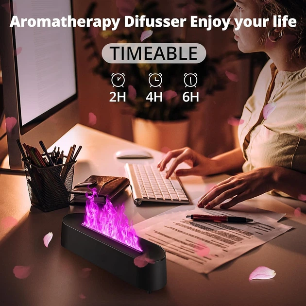 Аромадифузор зволожувач Flame Diffuser Humidifier 200 мл з LED-підсвіткою Портативний з ефектом полум’я та пультом керування - зображення 12