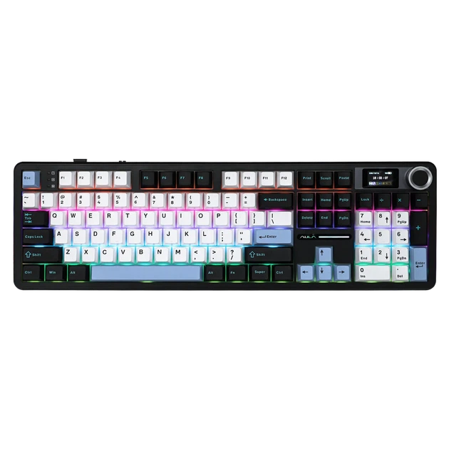Механічна клавіатура EPOMAKER X AULA F108 PRO, Full Size 104 клавіші, Tri-Mode, LCD 1.14", Hot-Swap, RGB, 8000 мА·год - Фото 1 Механічна клавіатура EPOMAKER X AULA F108 PRO, Full Size 104 клавіші, Tri-Mode, LCD 1.14", Hot-Swap, RGB, 8000 мА·год - зображення 1