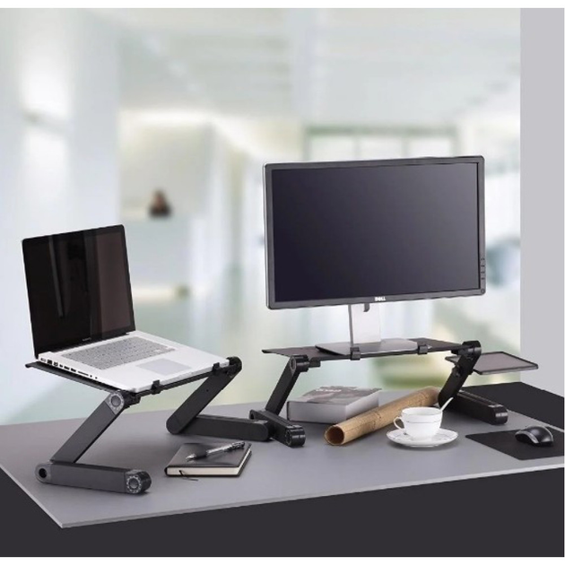 Столик-подставка для ноутбука Laptop Table T8 с активным охлаждением, стол-трансформер с 2 кулерами и регулировкой наклона - изображение 7