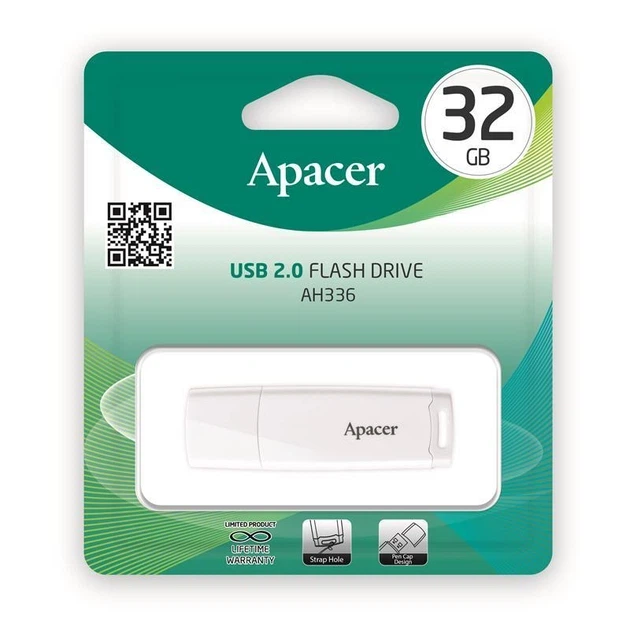 Флеш-накопичувач USB 32GB Apacer AH336 White - Фото 3 Флеш-накопичувач USB 32GB Apacer AH336 White - изображение 3