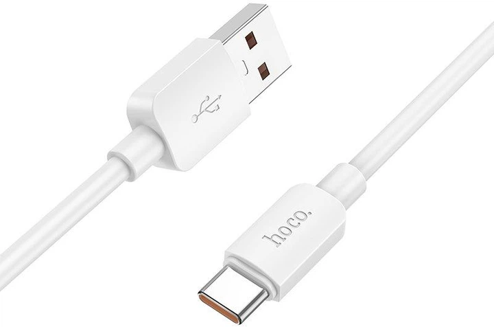 USB Кабель Hoco X96 Hyper USB-A to Type-C 6A 100W 1m White - Фото 2 USB Кабель Hoco X96 Hyper USB-A to Type-C 6A 100W 1m White - зображення 2