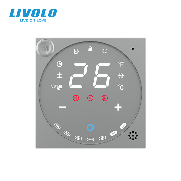 Умный терморегулятор LIVOLO EC с сухим контактом для котла и водяного теплого пола, серый, управление со смартфона, модуль без рамки - Фото 3 Умный терморегулятор LIVOLO EC с сухим контактом для котла и водяного теплого пола, серый, управление со смартфона, модуль без рамки - изображение 3