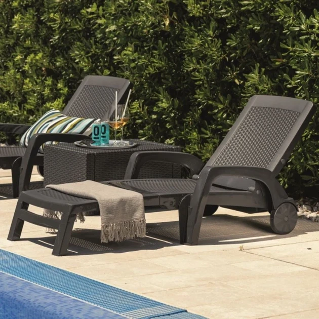 Шезлонг пластиковый BICA Miami 4 положения 190х70х46 см коричневый - изображение 3