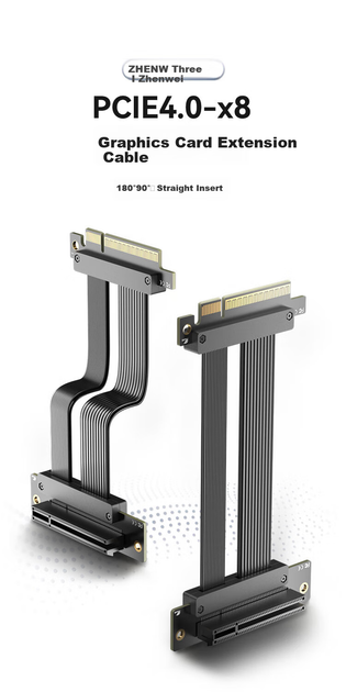 Райзер для відеокарти ZHENWEI PCI-E 4.0 x8 15 см (ZW-PCIE189) - зображення 6