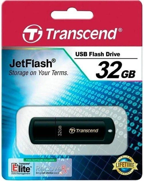 Накопичувач Transcend JetFlash 350 32GB USB 2.0 (TS32GJF350) Black - зображення 2